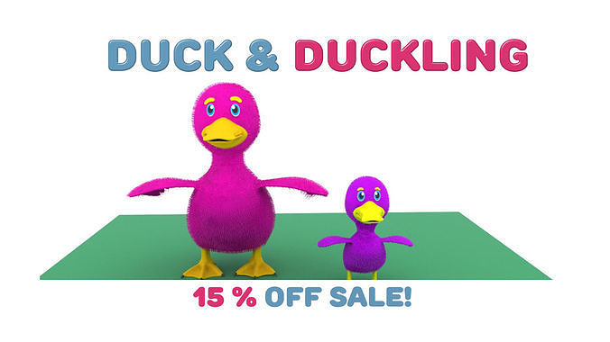 Cartoon Cute Duck Family Rigged 3D models 3D model