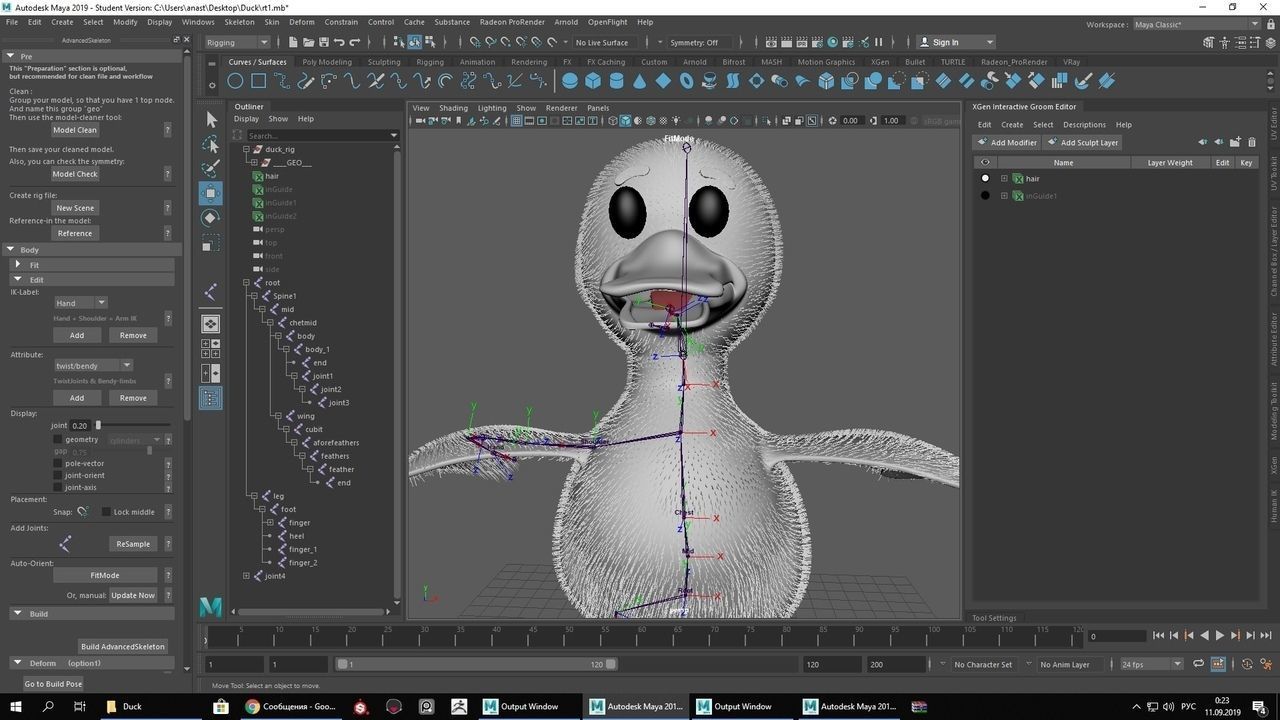 Cartoon Cute Duck Family Rigged 3D models 3D model_12