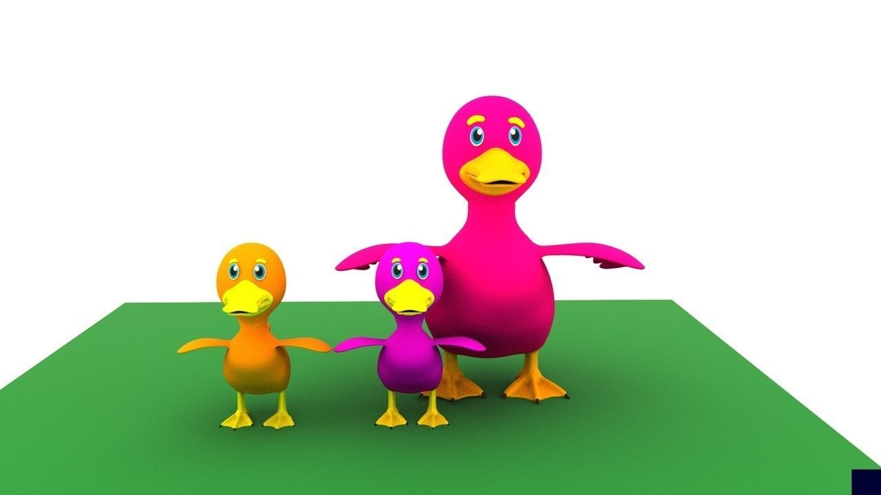 Cartoon Cute Duck Family Rigged 3D models 3D model_11
