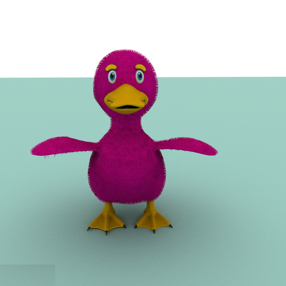 Cartoon Cute Duck Family Rigged 3D models 3D model_17