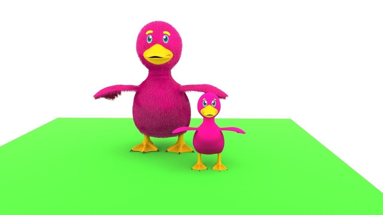 Cartoon Cute Duck Family Rigged 3D models 3D model_14