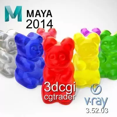 Gummy bear candy Low-poly 3D model_0