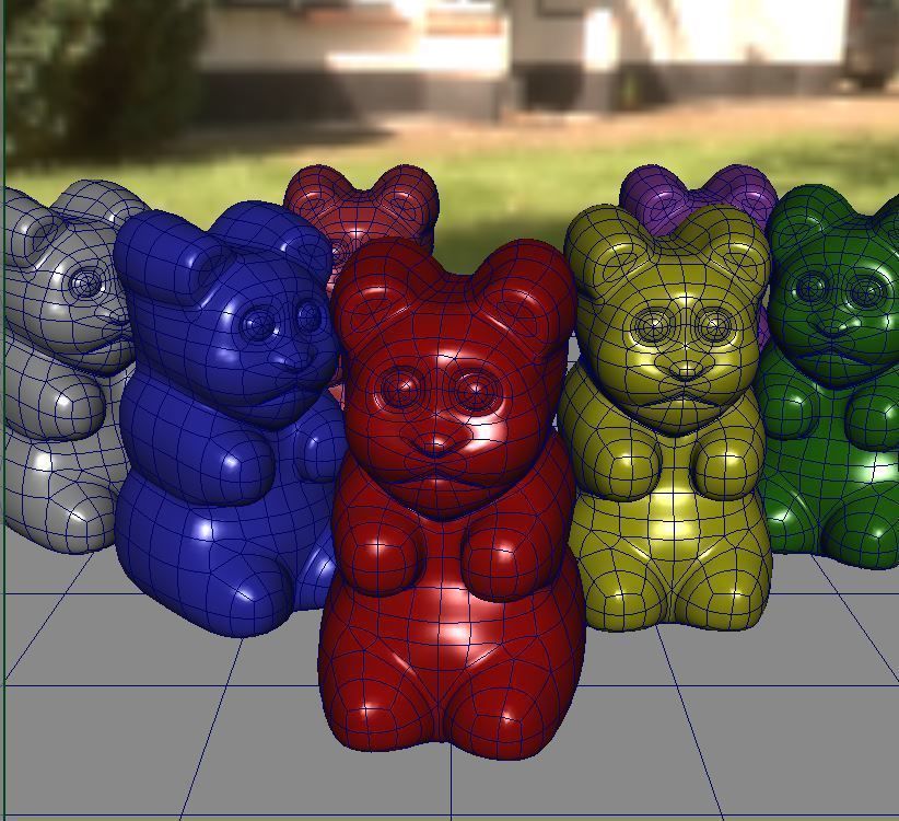 Gummy bear candy Low-poly 3D model_1