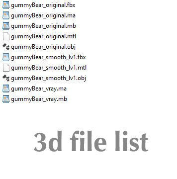 Gummy bear candy Low-poly 3D model_10
