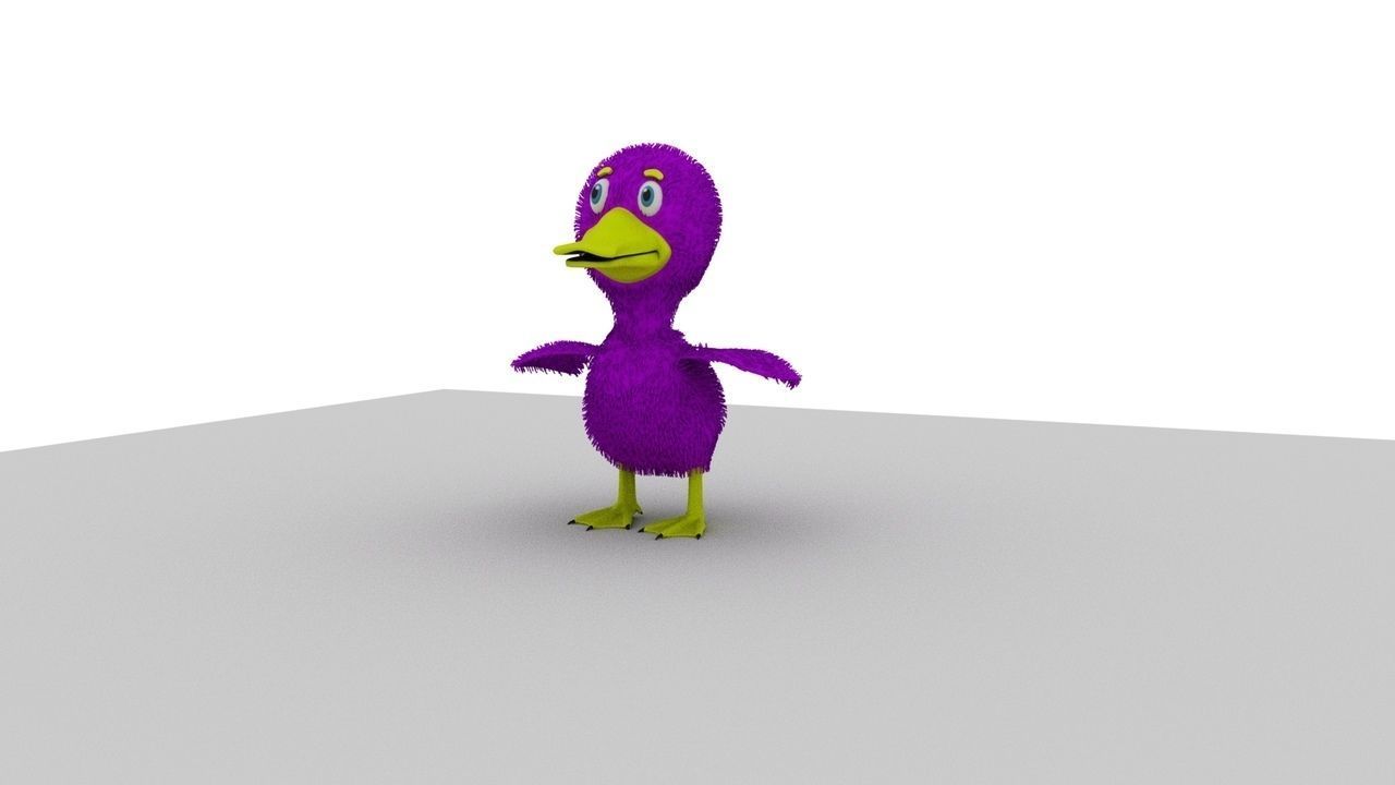 Cartoon Cute Duckcking Baby Child Rigged 3D model 3D model