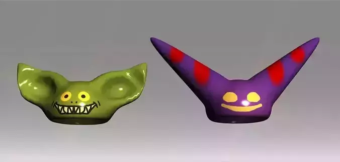 Fantasy Creatures Toy Helmets  Low-poly 3D model