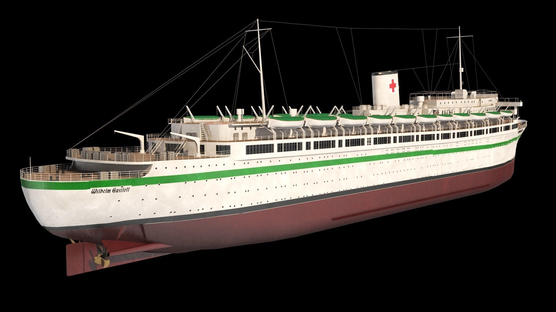Wilhelm Gustloff Low-poly 3D model_17