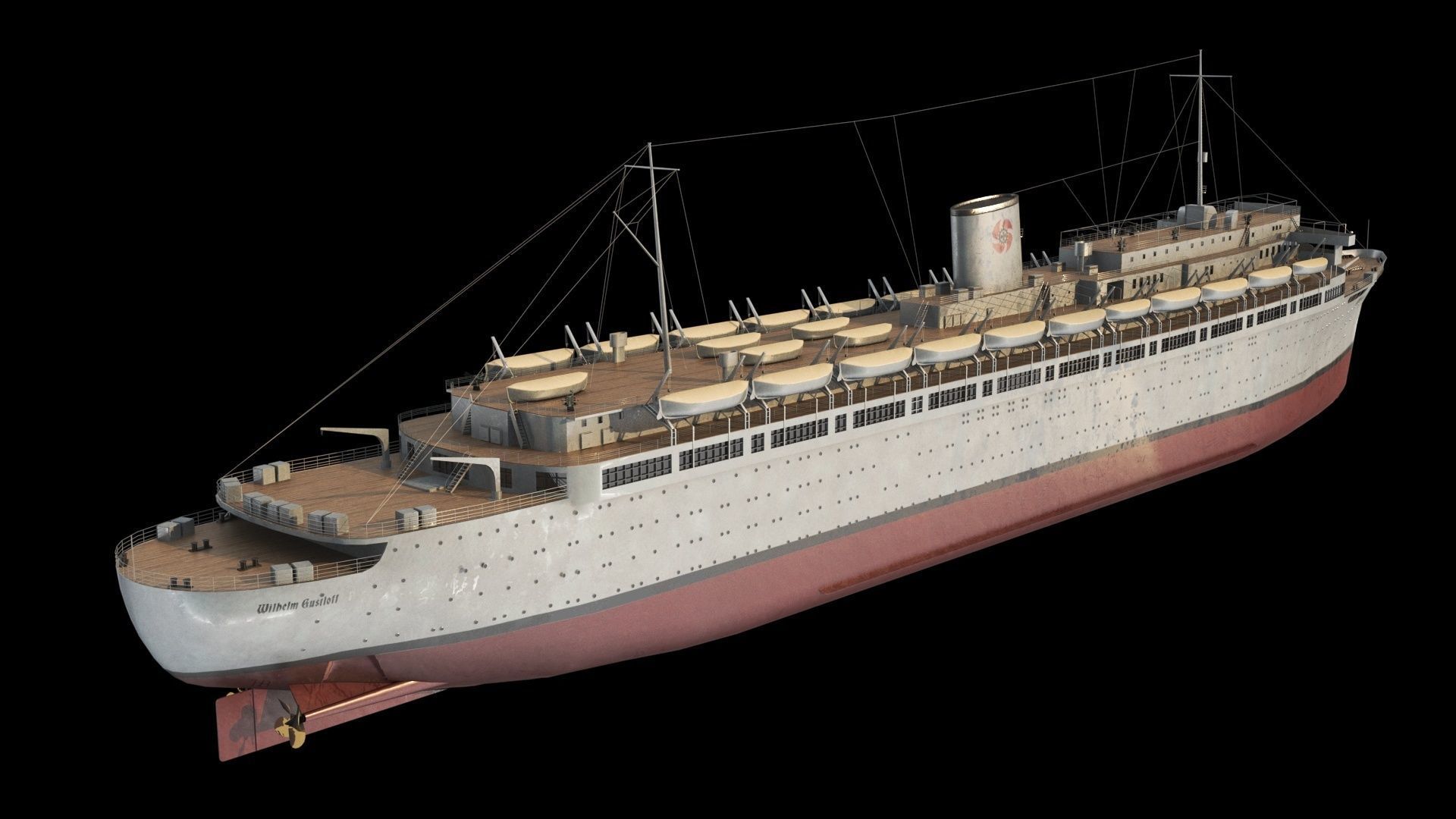Wilhelm Gustloff Low-poly 3D model_9