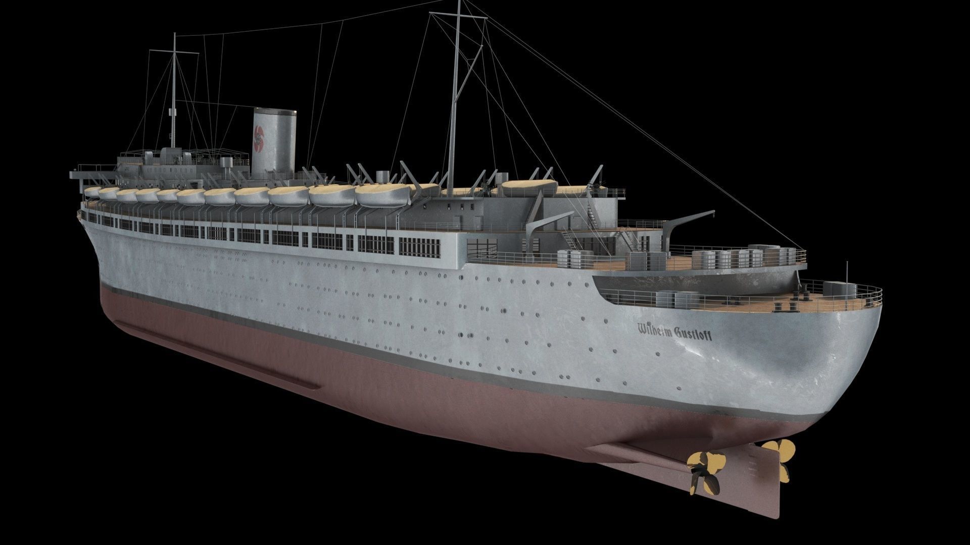 Wilhelm Gustloff Low-poly 3D model_10