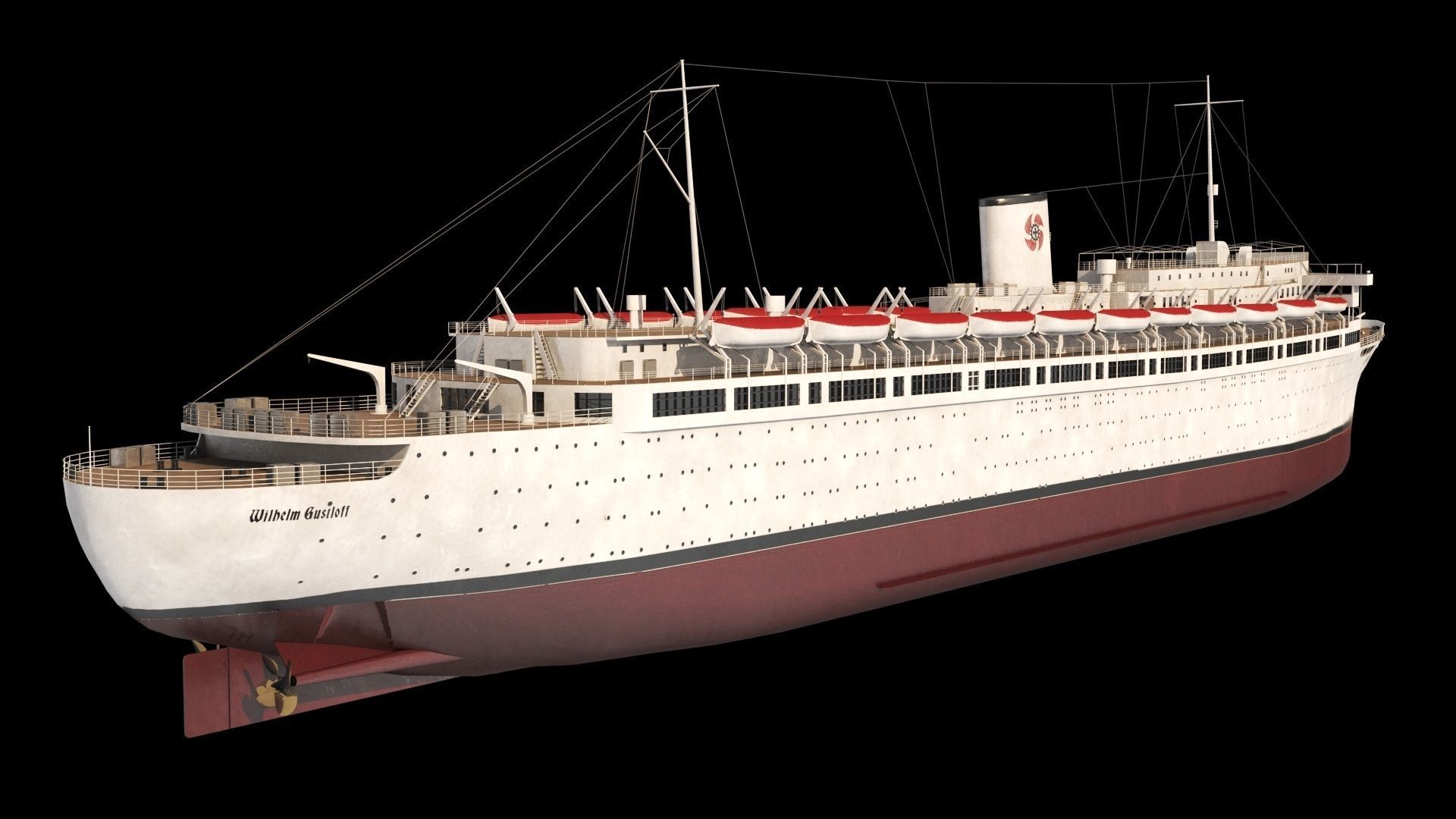 Wilhelm Gustloff Low-poly 3D model_16