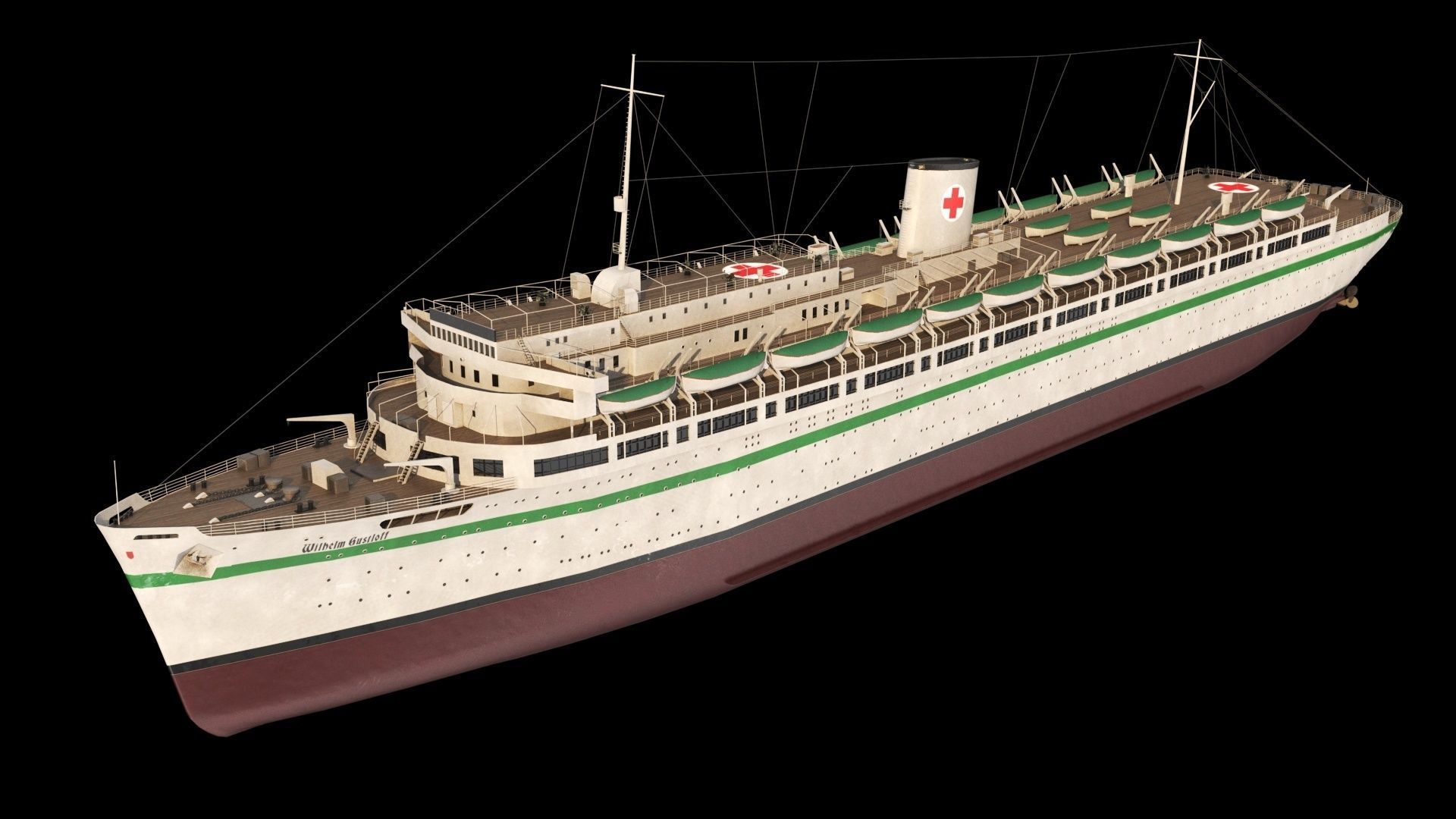 Wilhelm Gustloff Low-poly 3D model_5