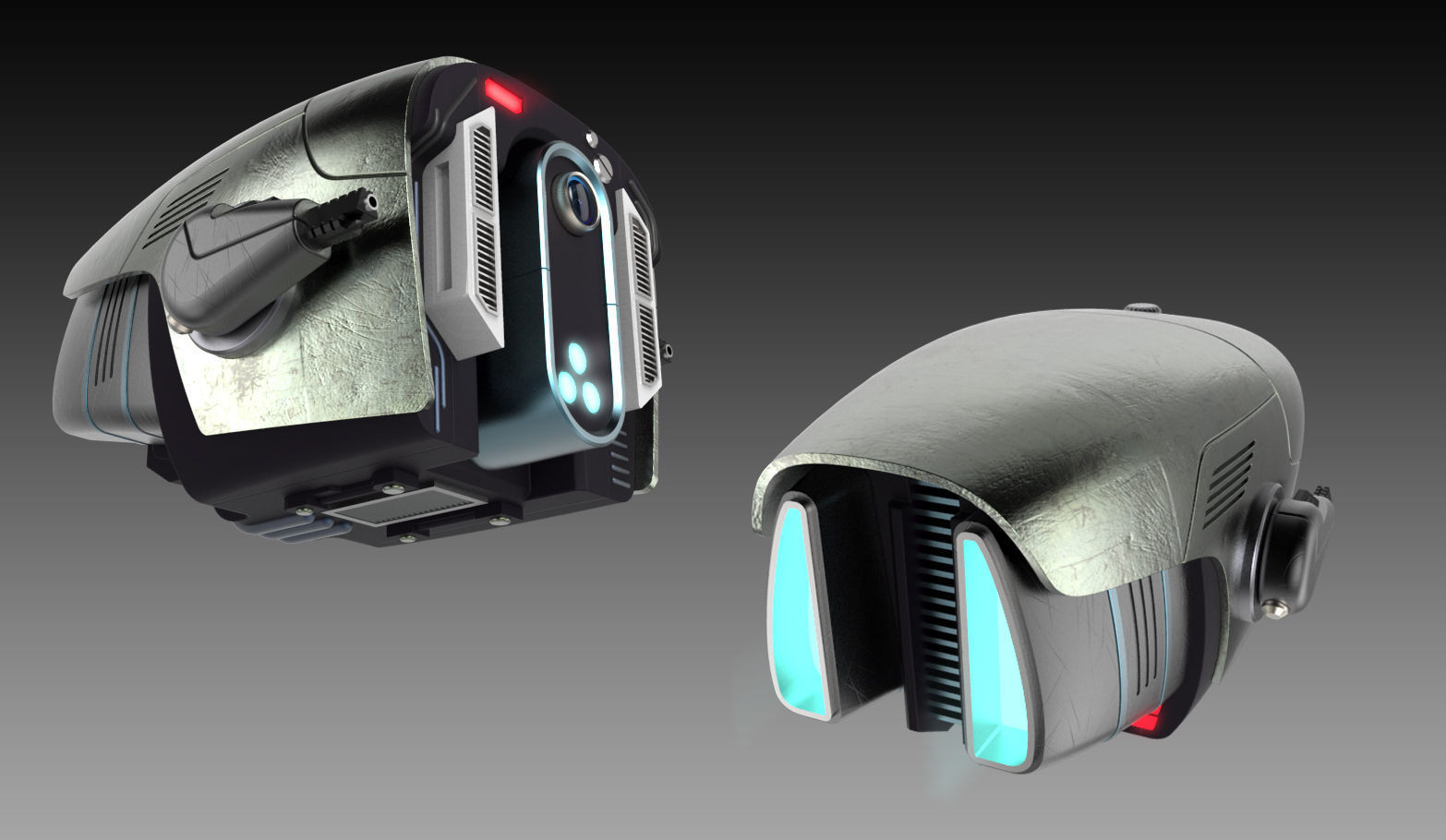 Sci-Fi FUTURISTIC DRONE Low-poly 3D model_2