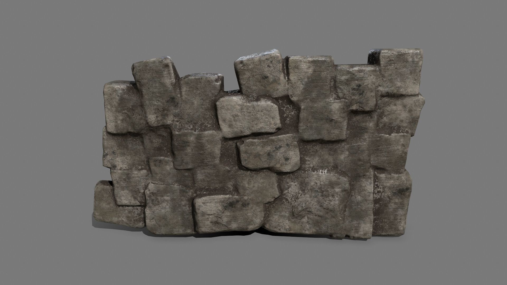 Stone Set block Low-poly 3D model_5