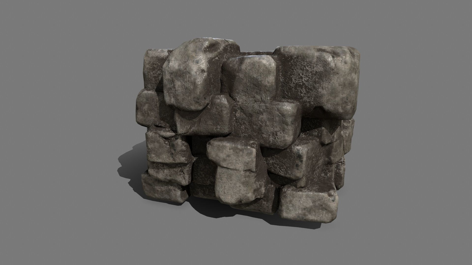 Stone Set block Low-poly 3D model_12
