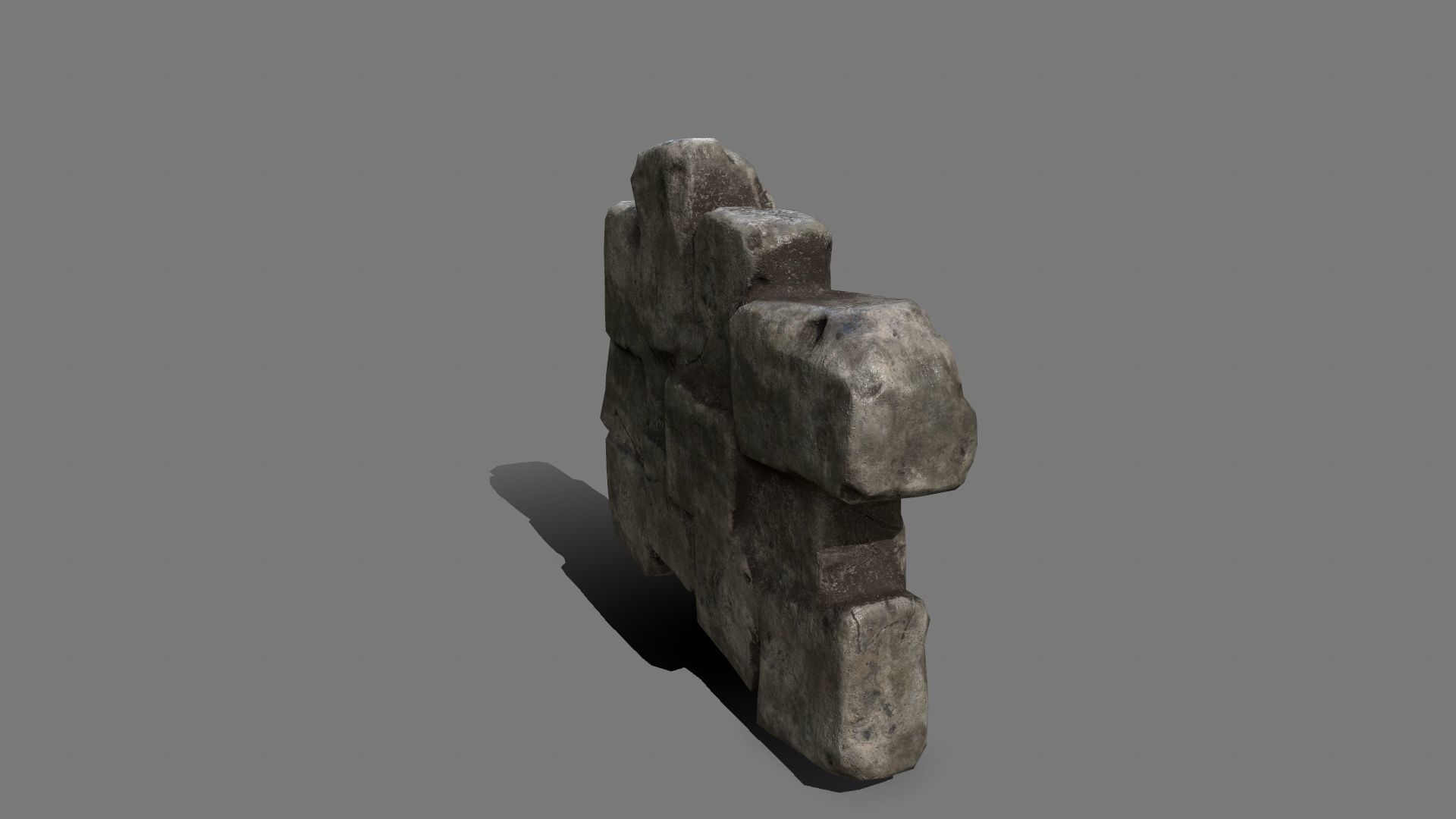 Stone Set block Low-poly 3D model_3