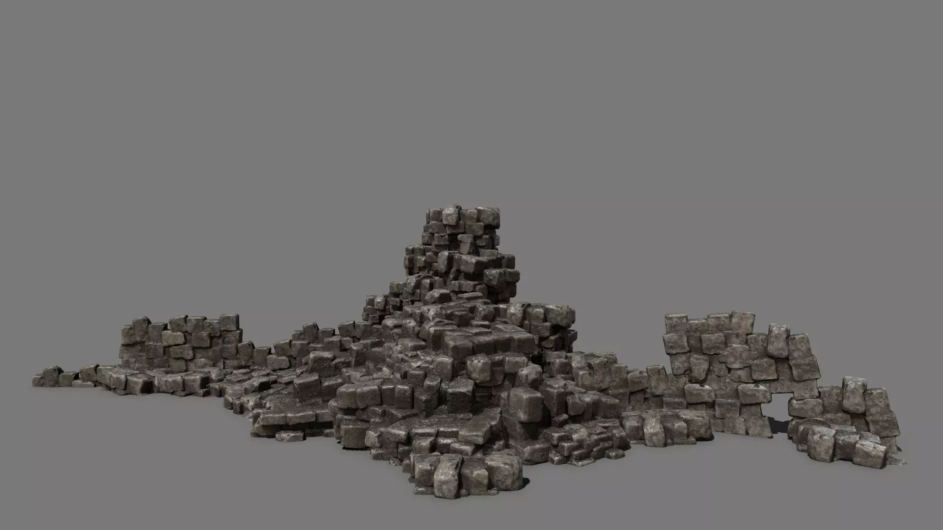 Stone Set block Low-poly 3D model_0