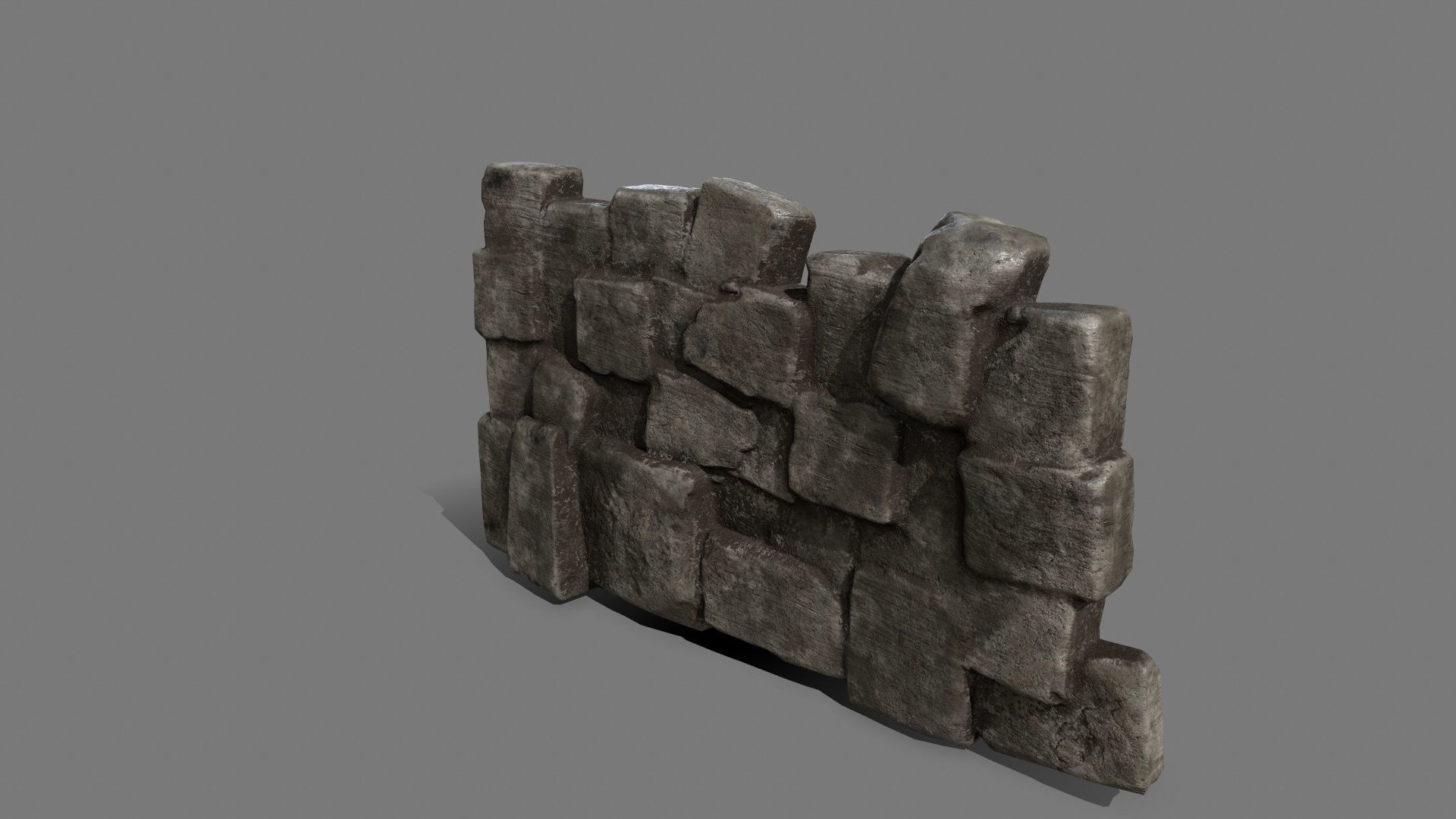 Stone Set block Low-poly 3D model_7