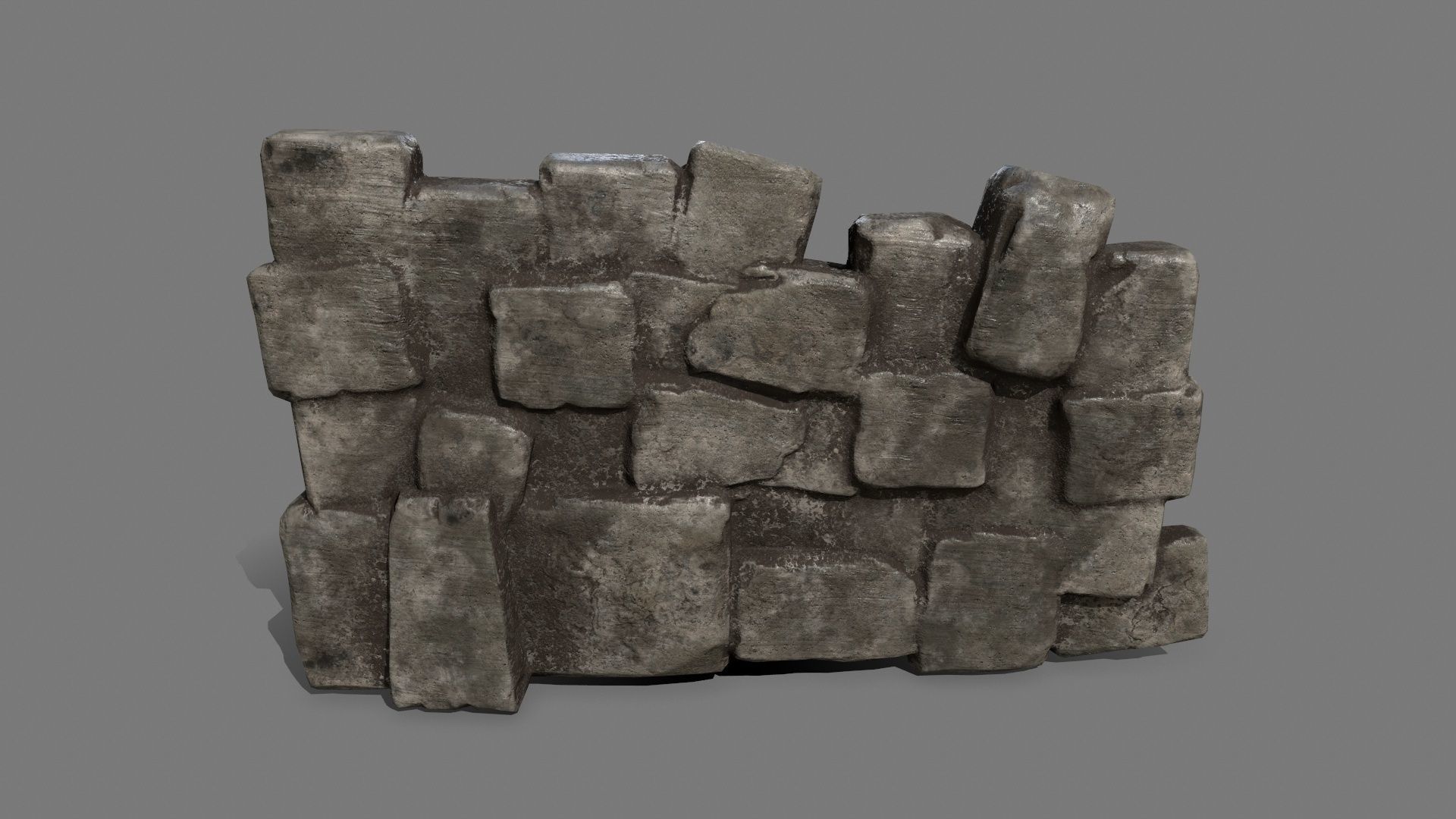 Stone Set block Low-poly 3D model_6