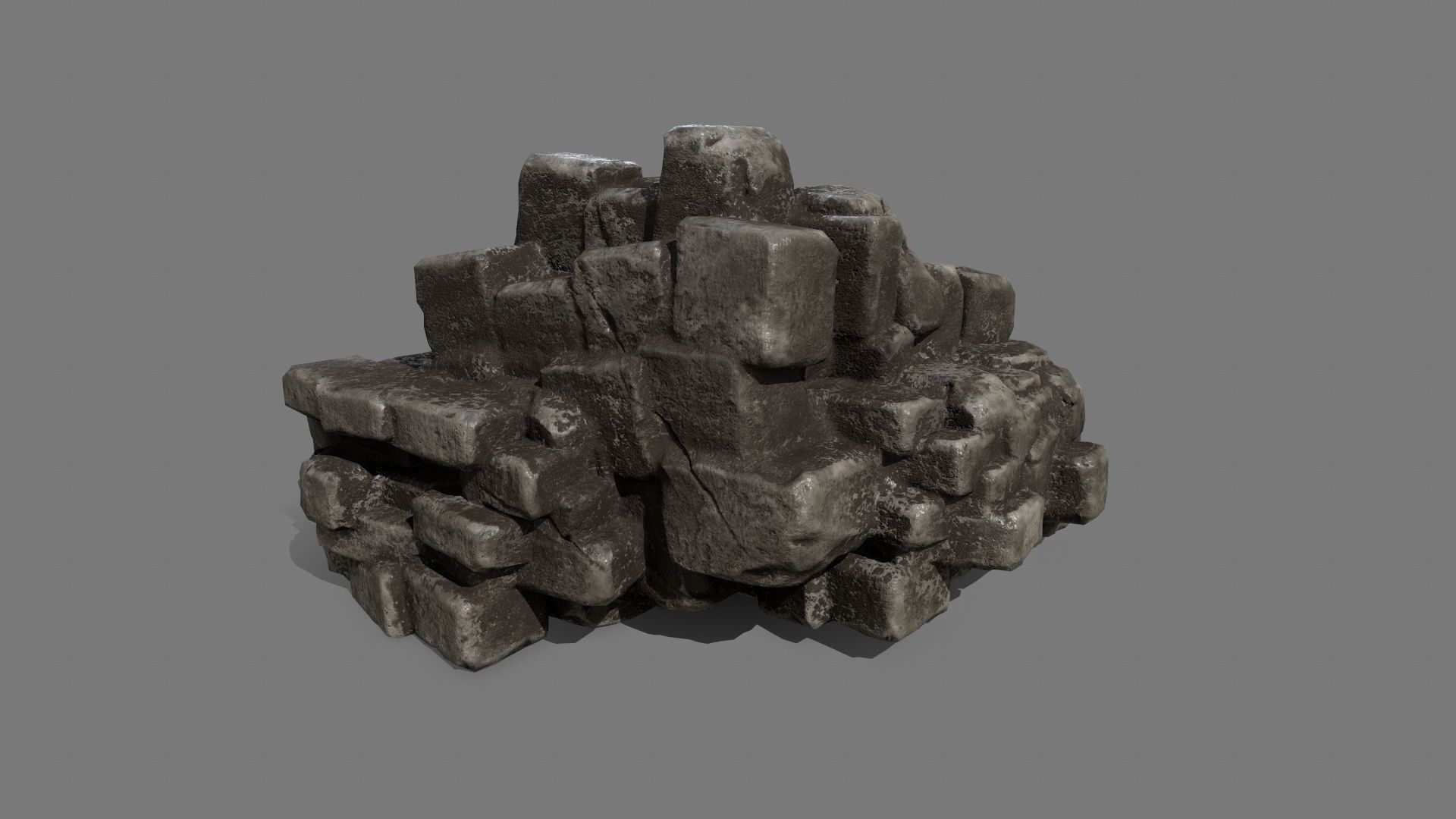 Stone Set block Low-poly 3D model_15