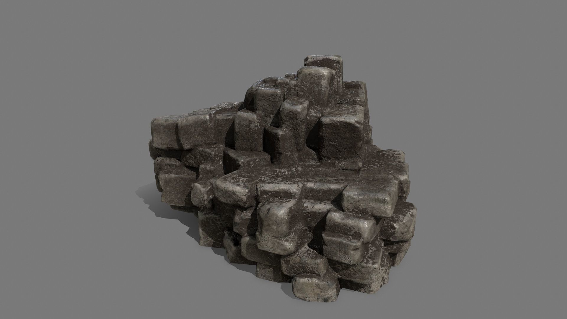 Stone Set block Low-poly 3D model_17