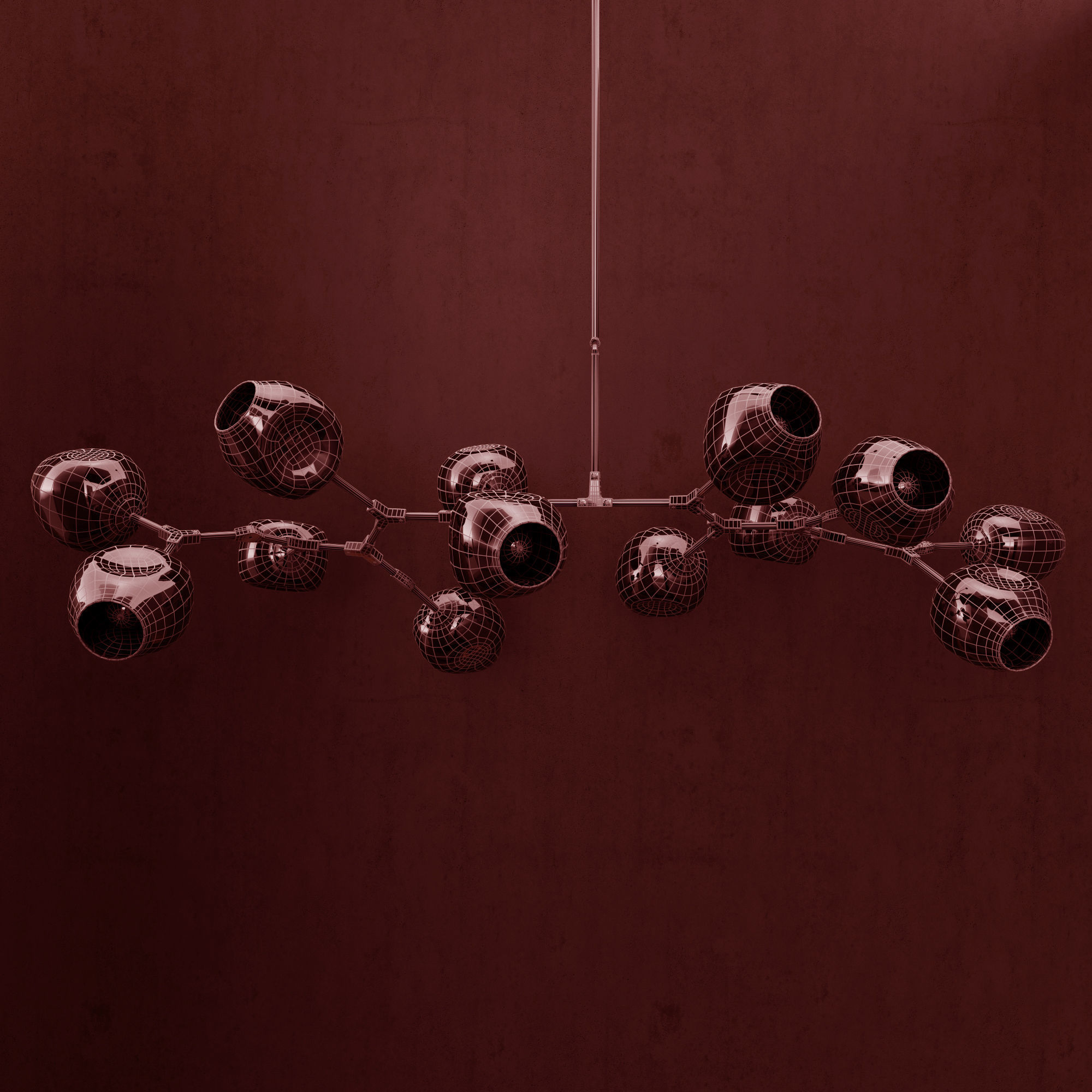 Collection Branching bubble 13 lamps 3D model_3