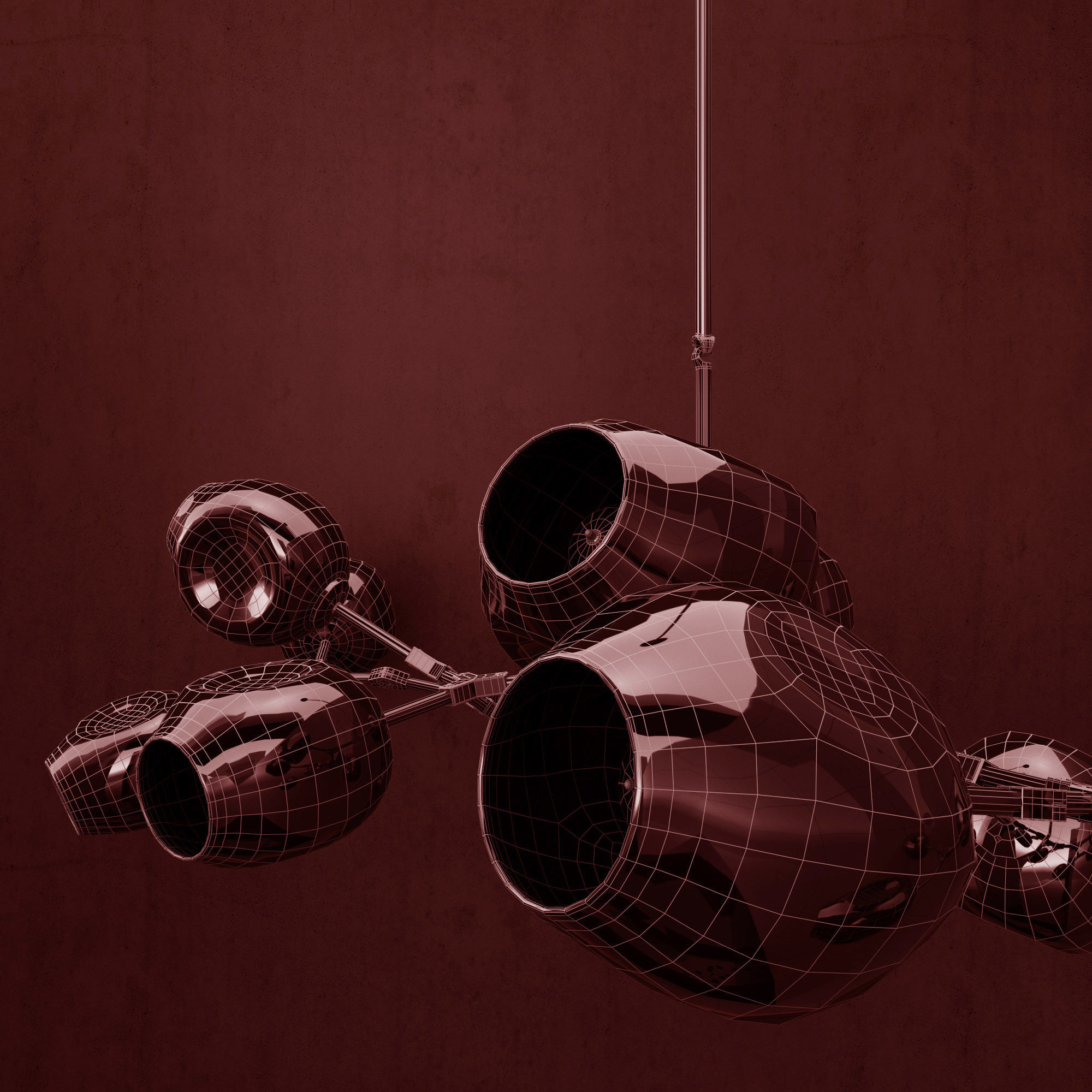 Collection Branching bubble 13 lamps 3D model_5