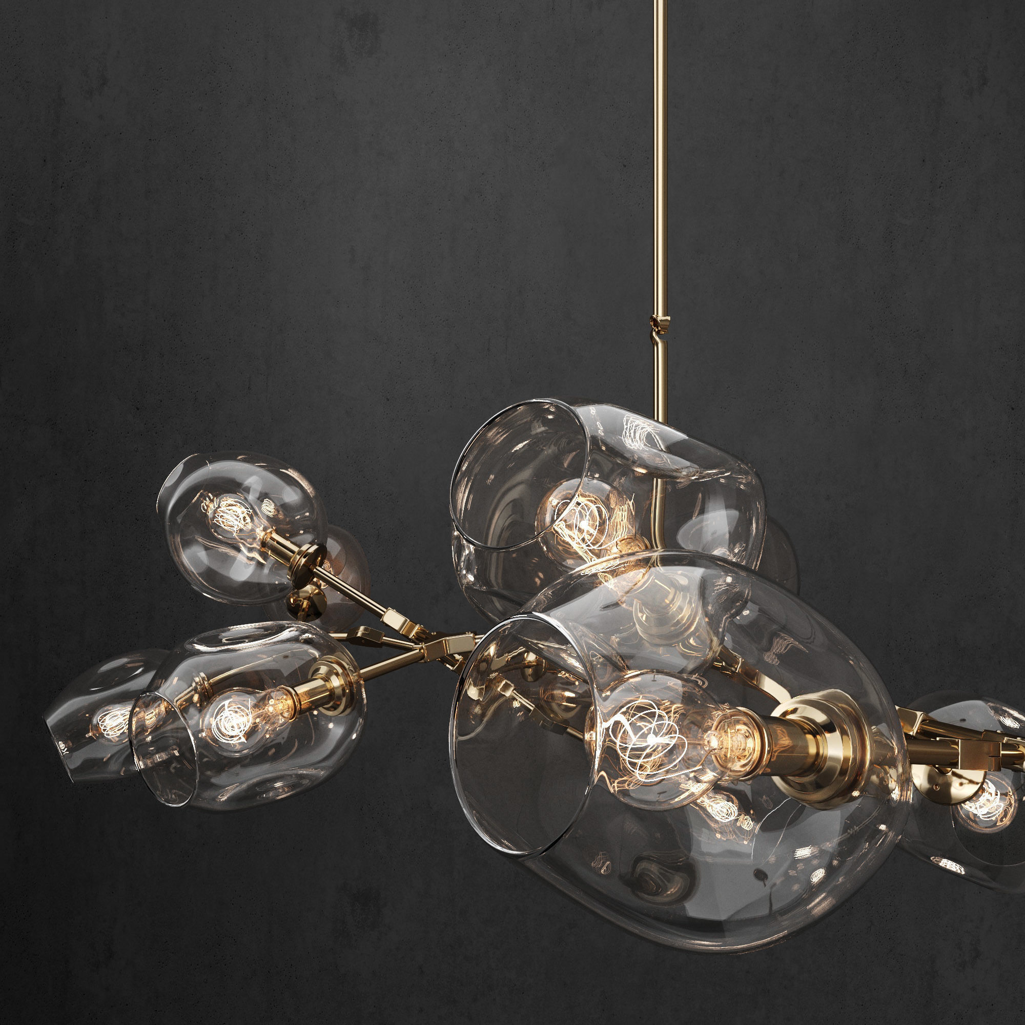 Collection Branching bubble 13 lamps 3D model_4