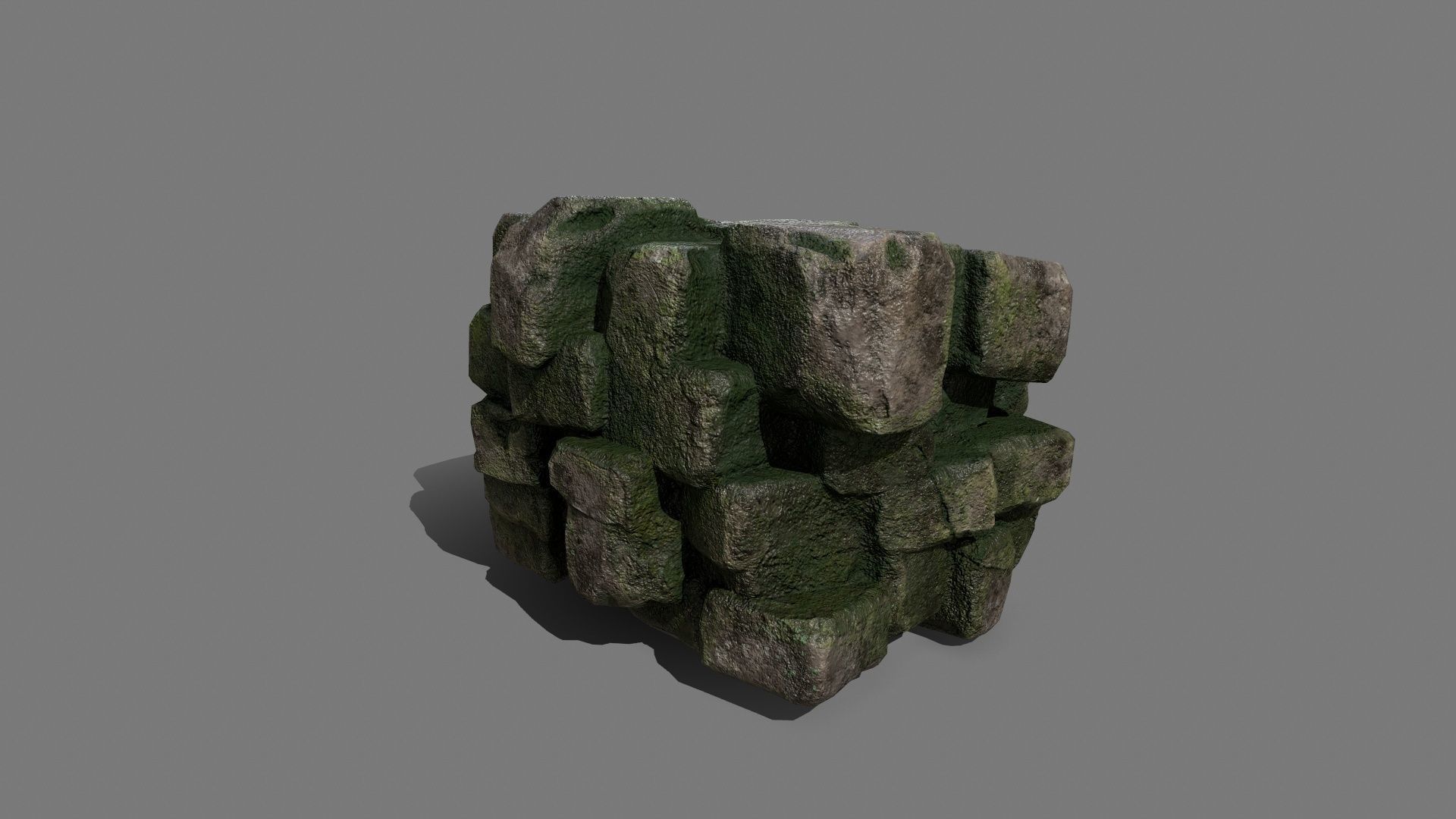 Stone Set rock Low-poly 3D model_11