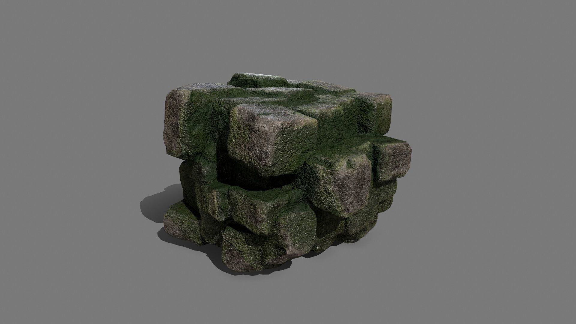 Stone Set rock Low-poly 3D model_10