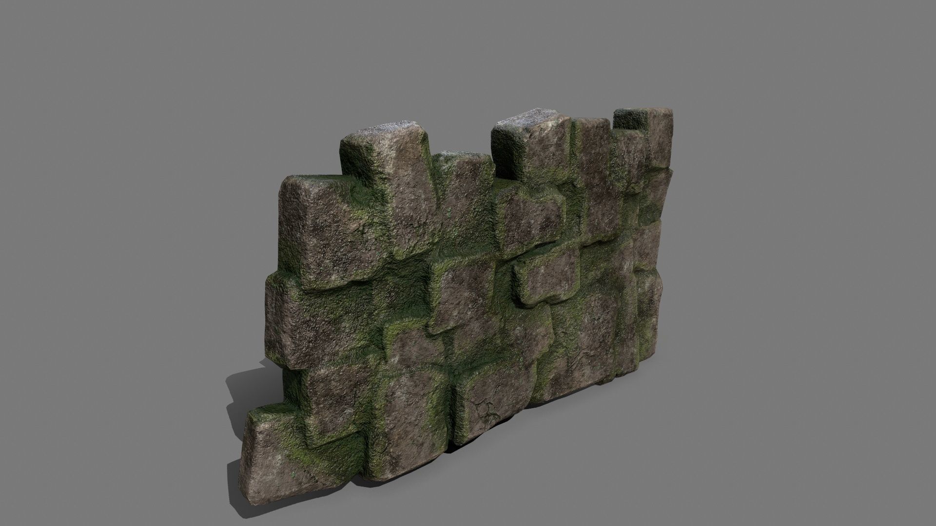 Stone Set rock Low-poly 3D model_7