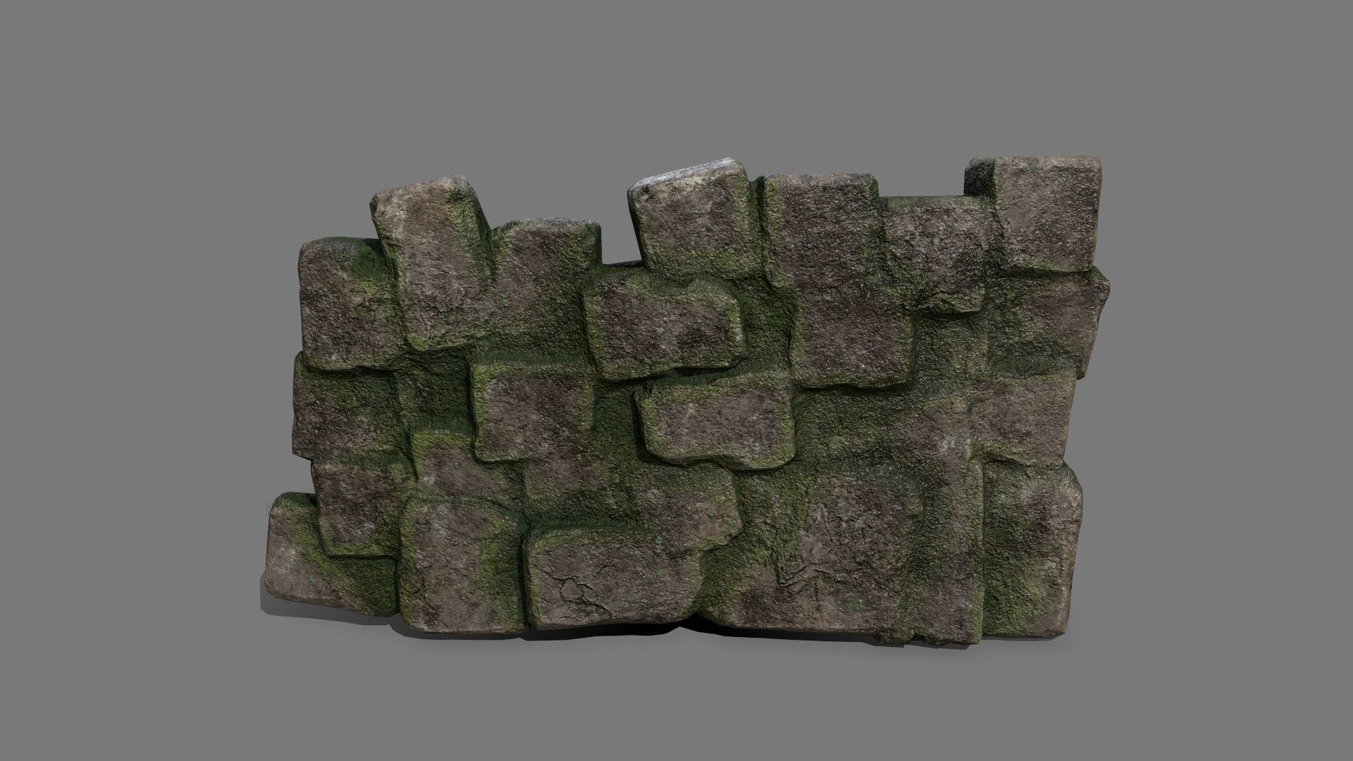 Stone Set rock Low-poly 3D model_5