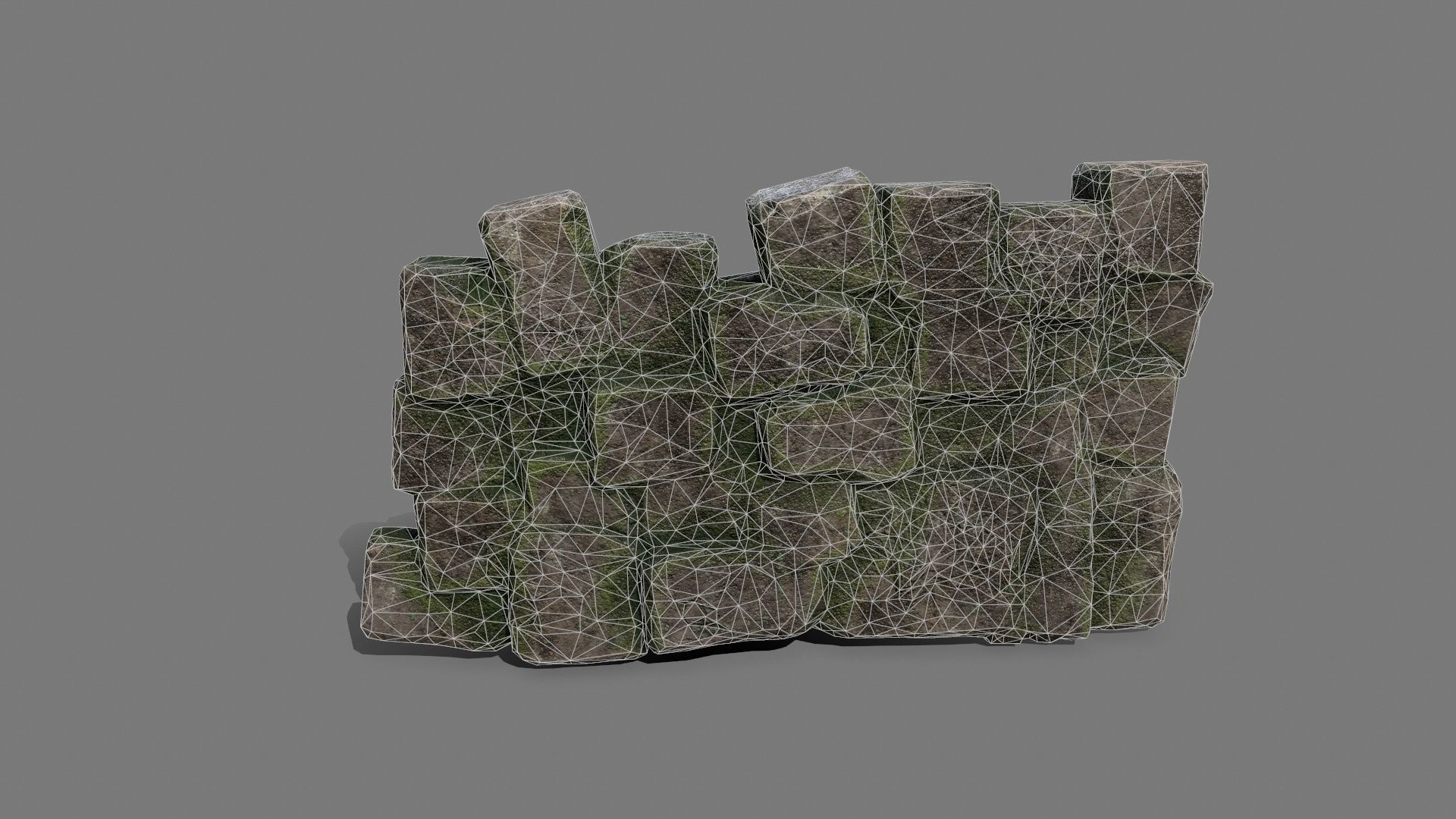 Stone Set rock Low-poly 3D model_8