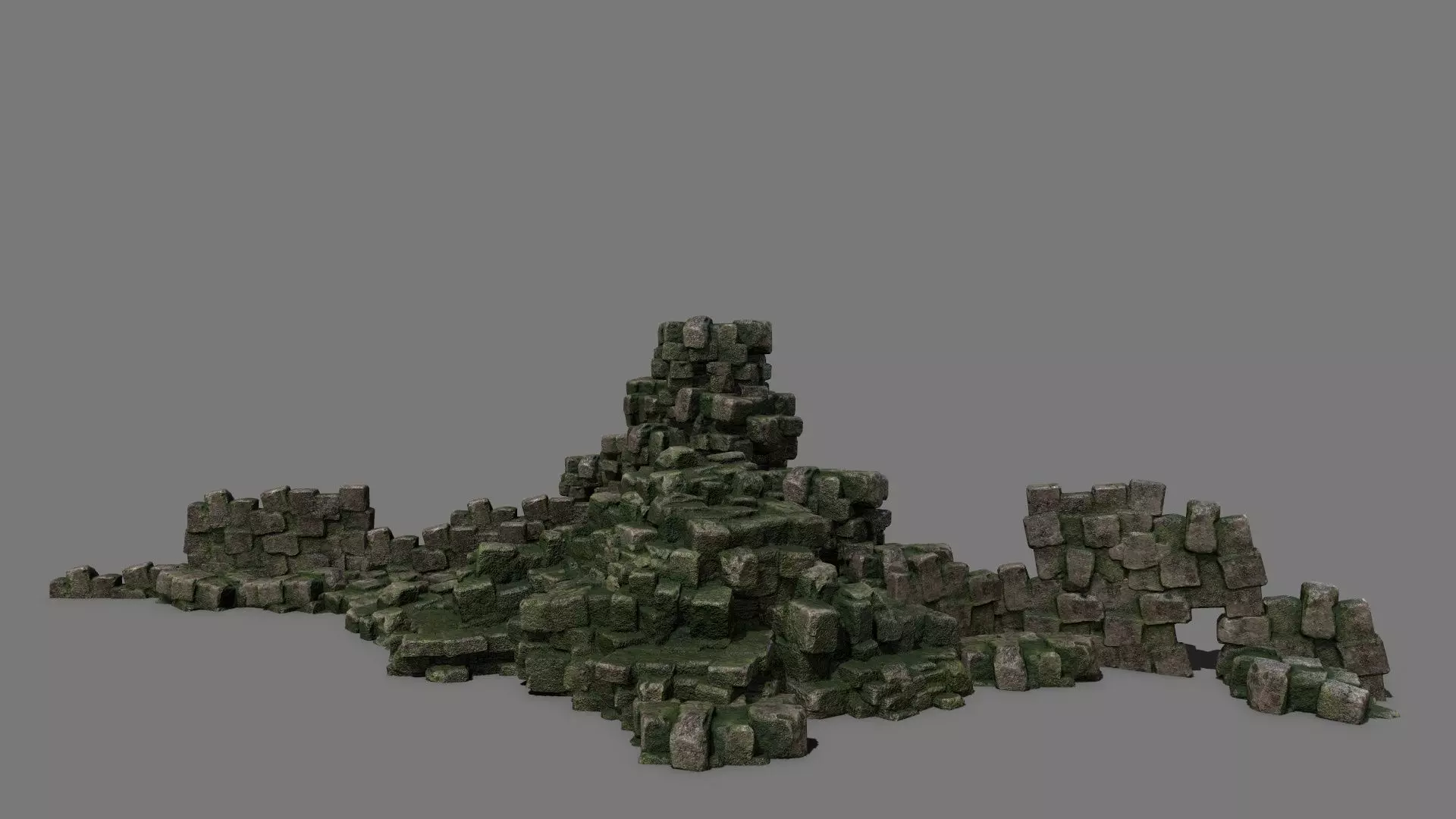 Stone Set rock Low-poly 3D model_0