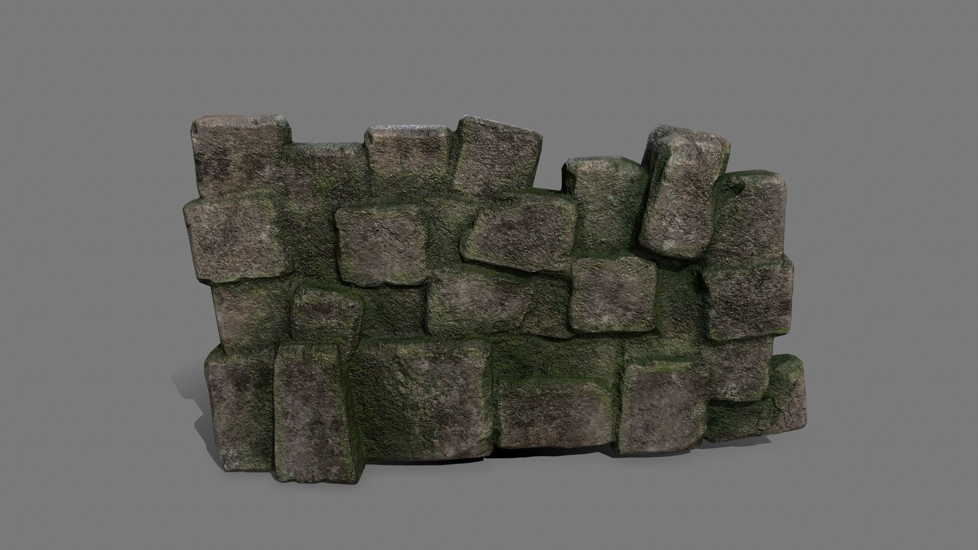 Stone Set rock Low-poly 3D model_6