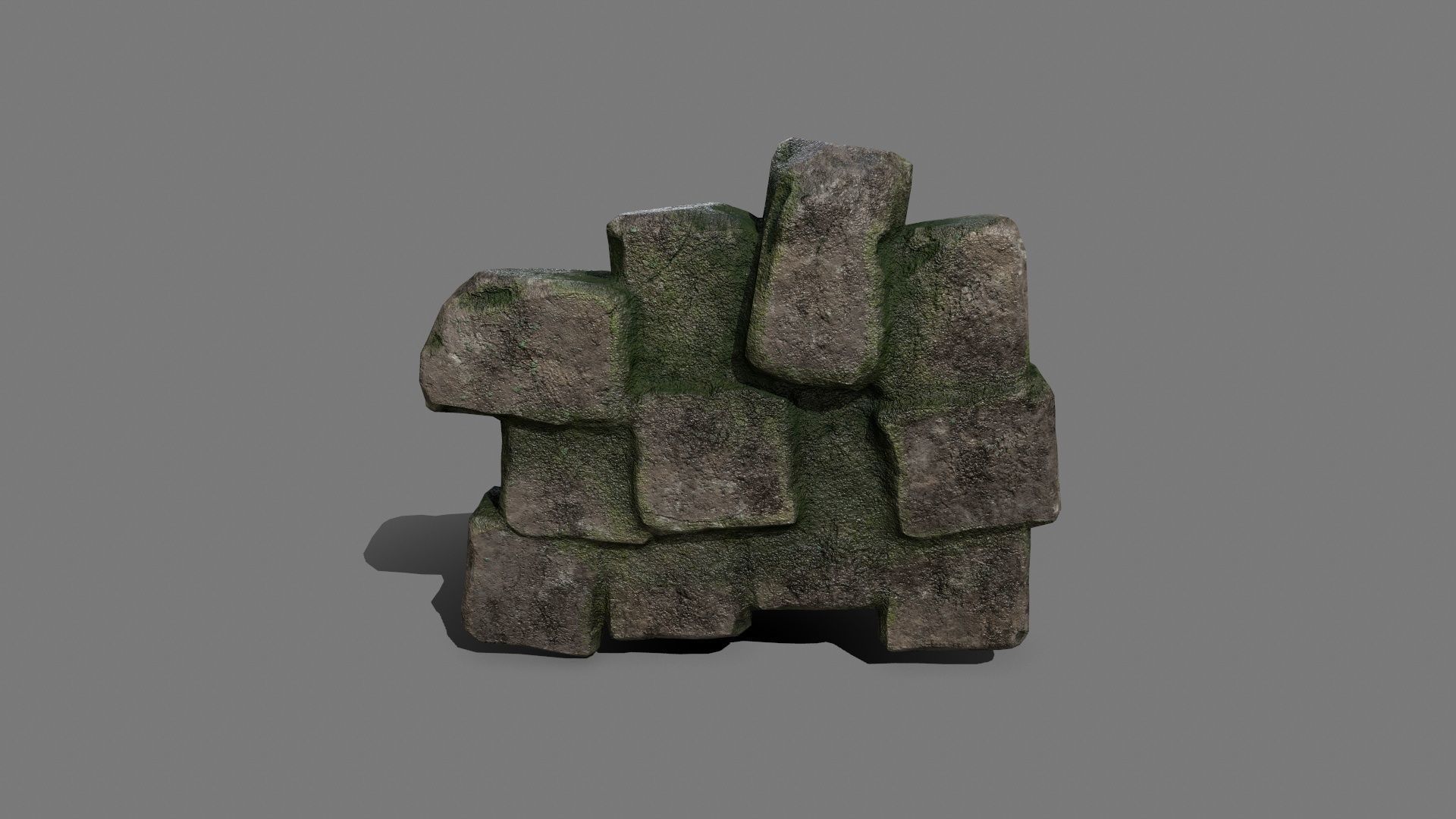 Stone Set rock Low-poly 3D model_2