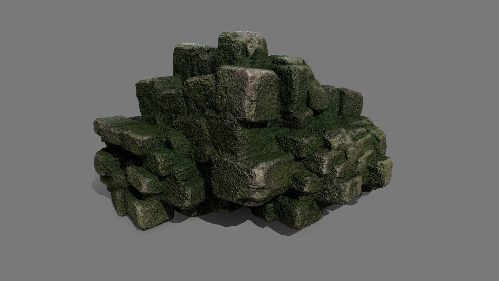 Stone Set rock Low-poly 3D model_14