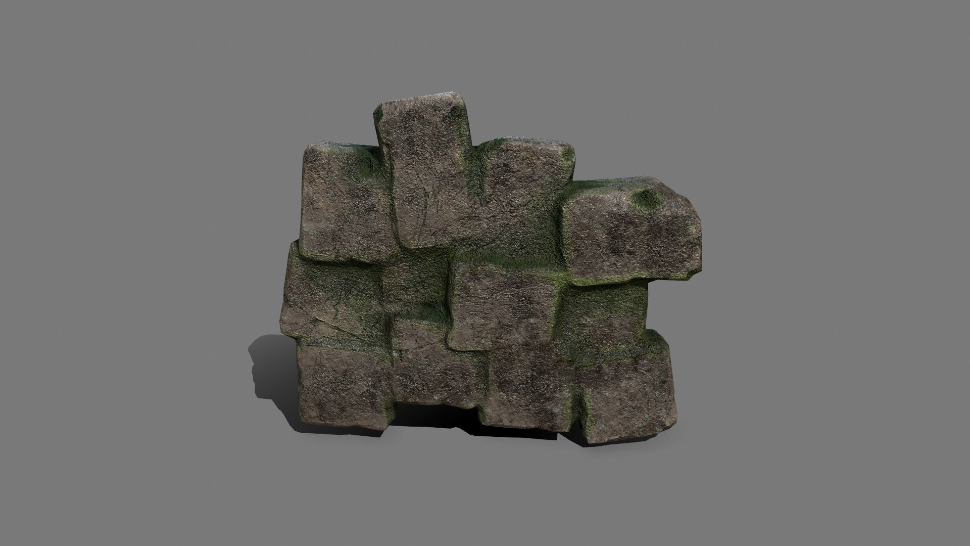 Stone Set rock Low-poly 3D model_1