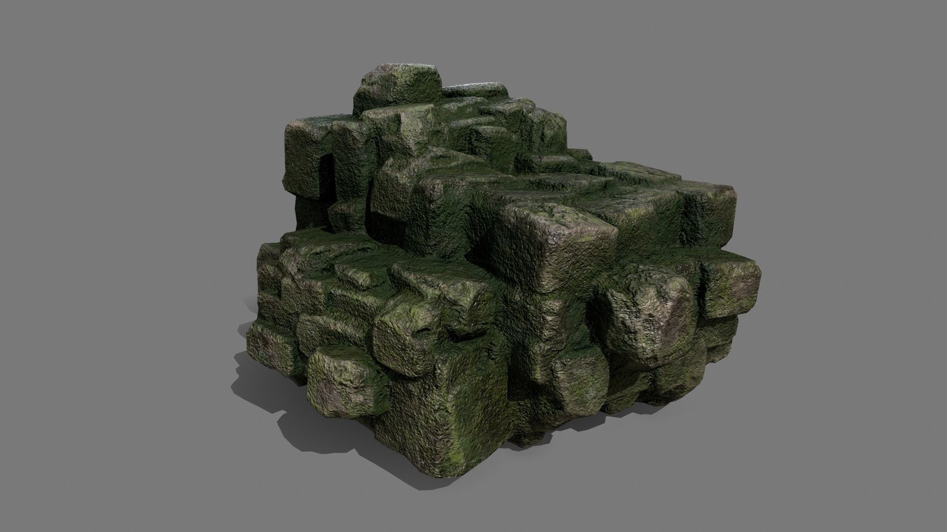 Stone Set rock Low-poly 3D model_13