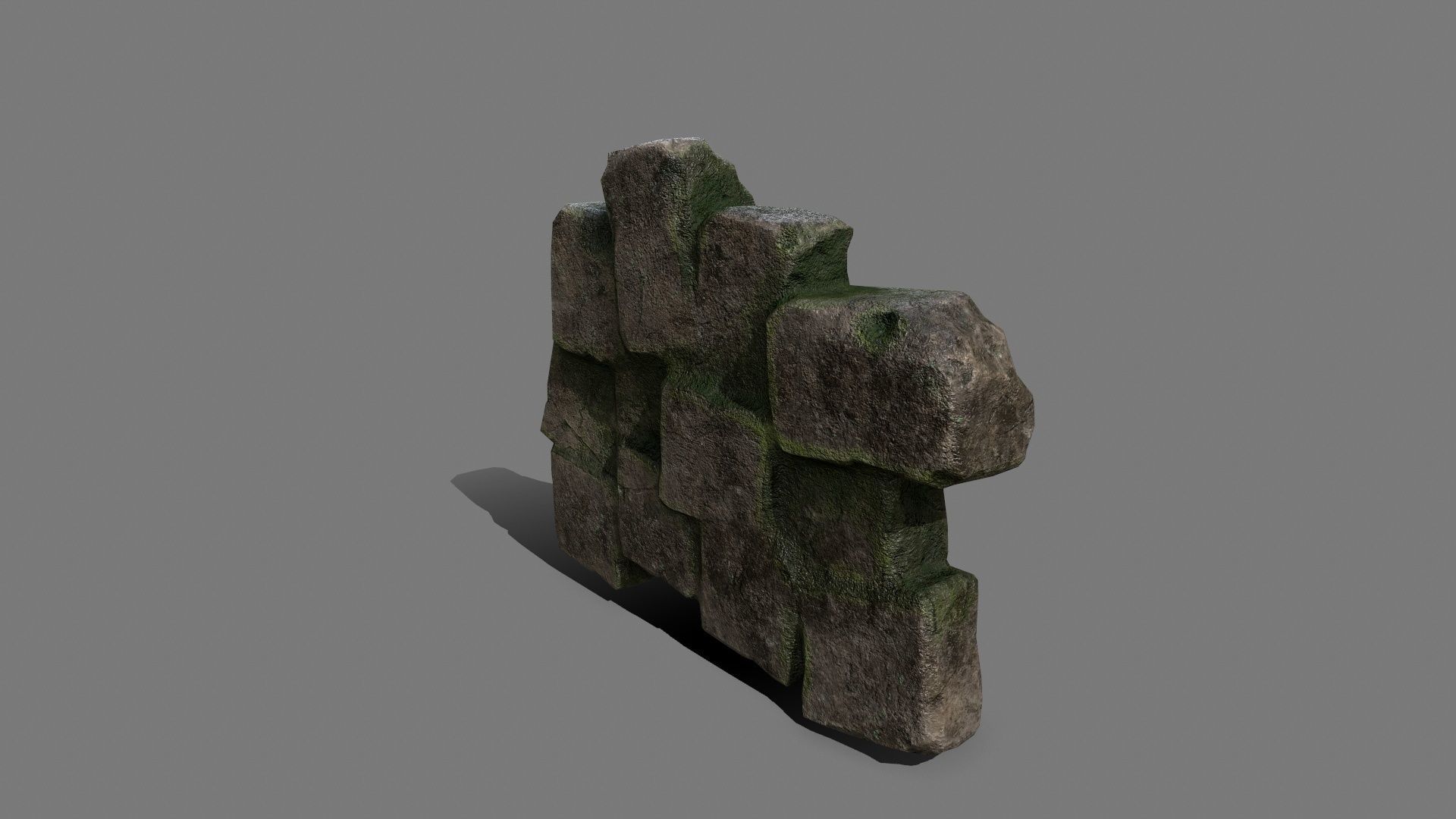 Stone Set rock Low-poly 3D model_3