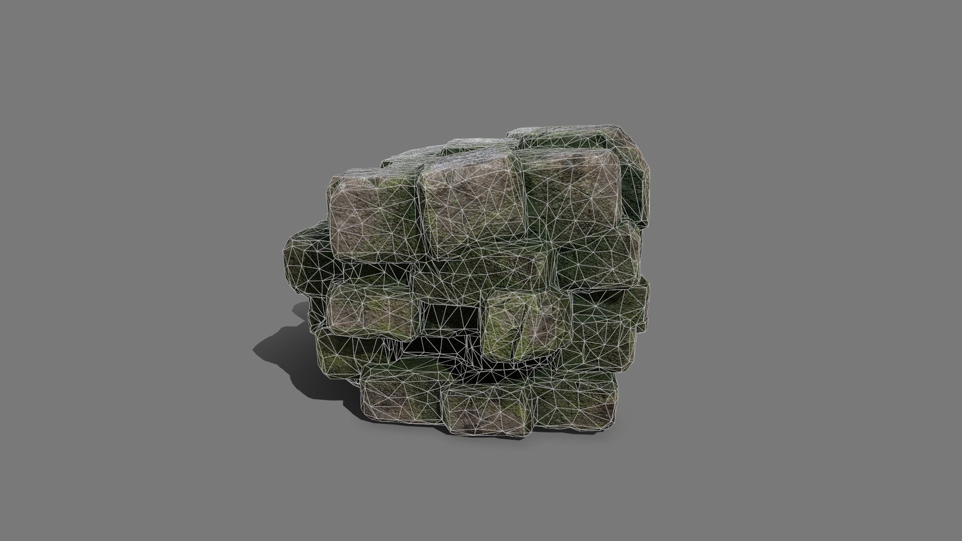 Stone Set rock Low-poly 3D model_12