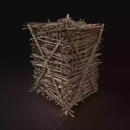 Next Gen AAA Animal Cage made of sticks Low-poly 3D model