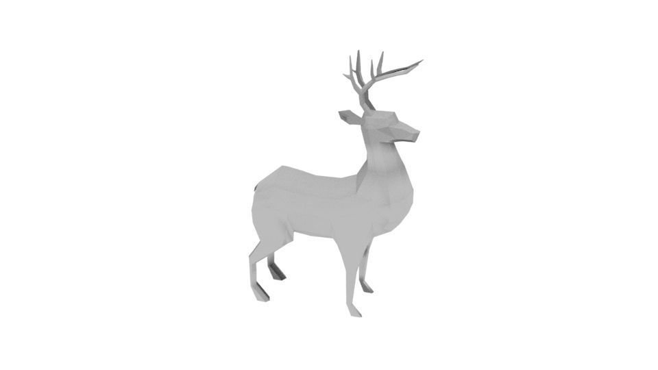 Lowpoly Deer Low-poly 3D model_2