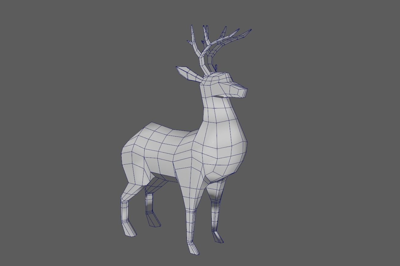 Lowpoly Deer Low-poly 3D model_1