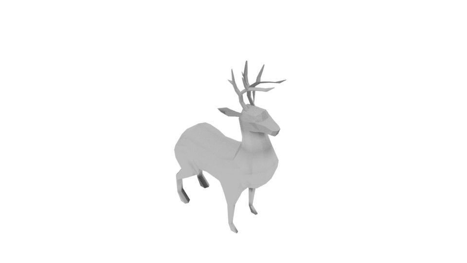 Lowpoly Deer Low-poly 3D model_4