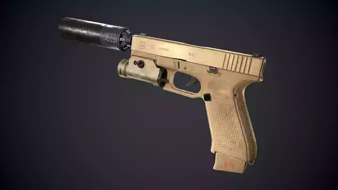 Glock 19X Low-poly 3D model