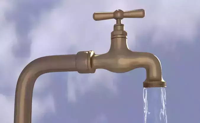Brass Tap Low-poly 3D model
