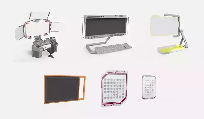 sci fi computer 3D model