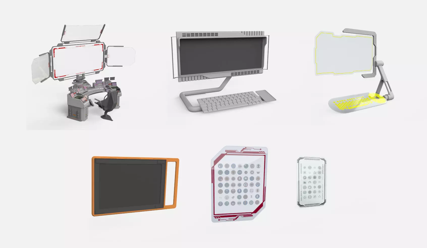 sci fi computer 3D model_0