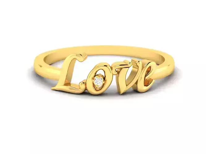 Women Love Band Ring 3dm render detail