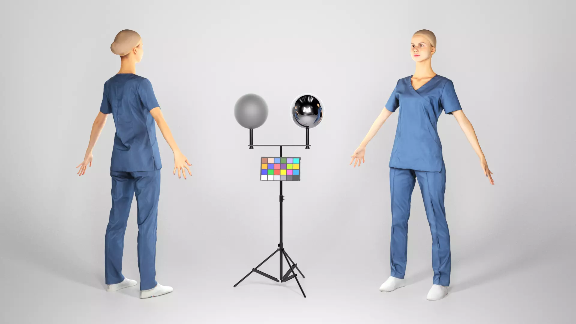 Surgical nurse  in A-pose ready for rigging 121 Low-poly 3D model_0